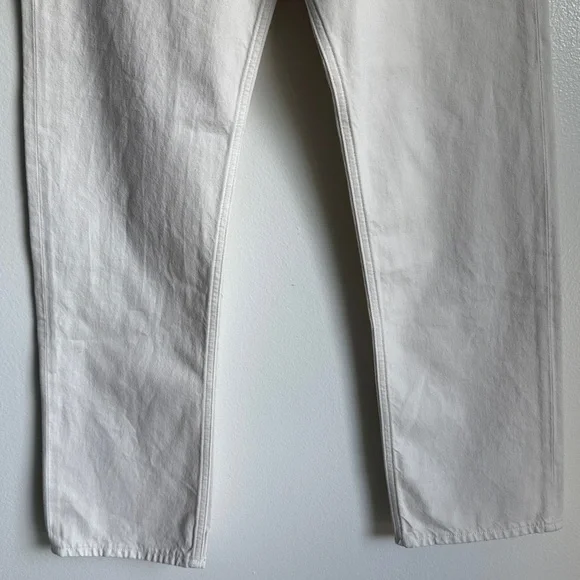 NWT Agolde 90’s Pinch Waist High Rise Straight Jeans in Color Drum Cream White - Picture 3 of 9